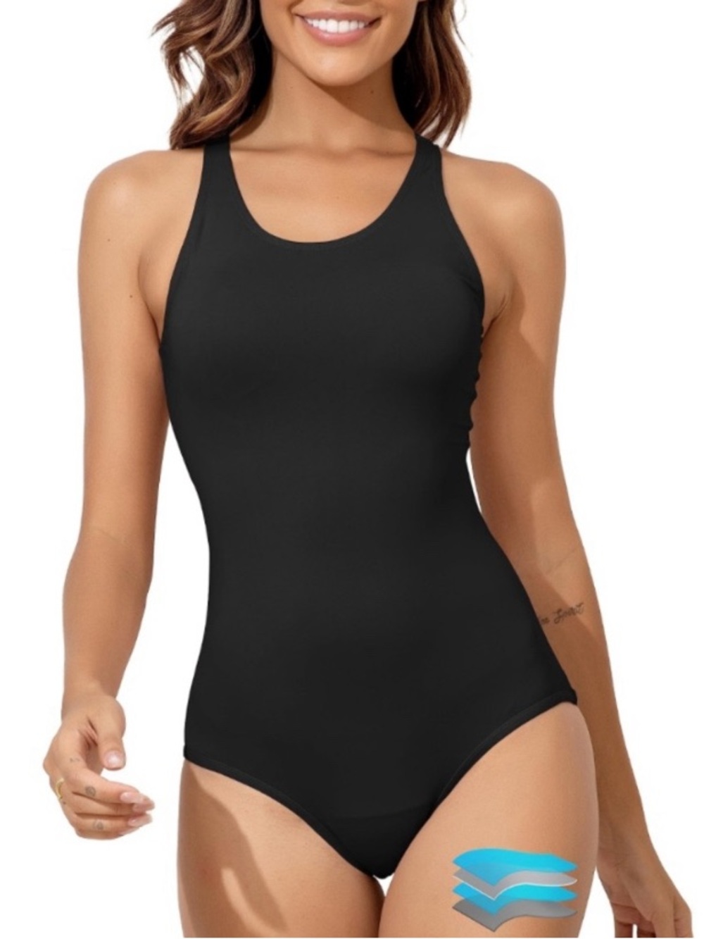Beautikini Teen Menstrual Scoop-Neck Athletic One-Piece Swimsuit